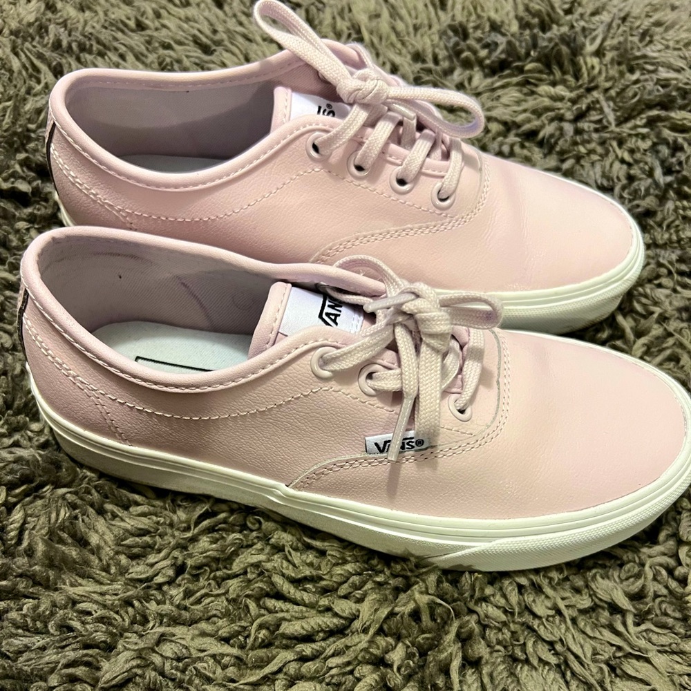 Brand new light pink leather vans